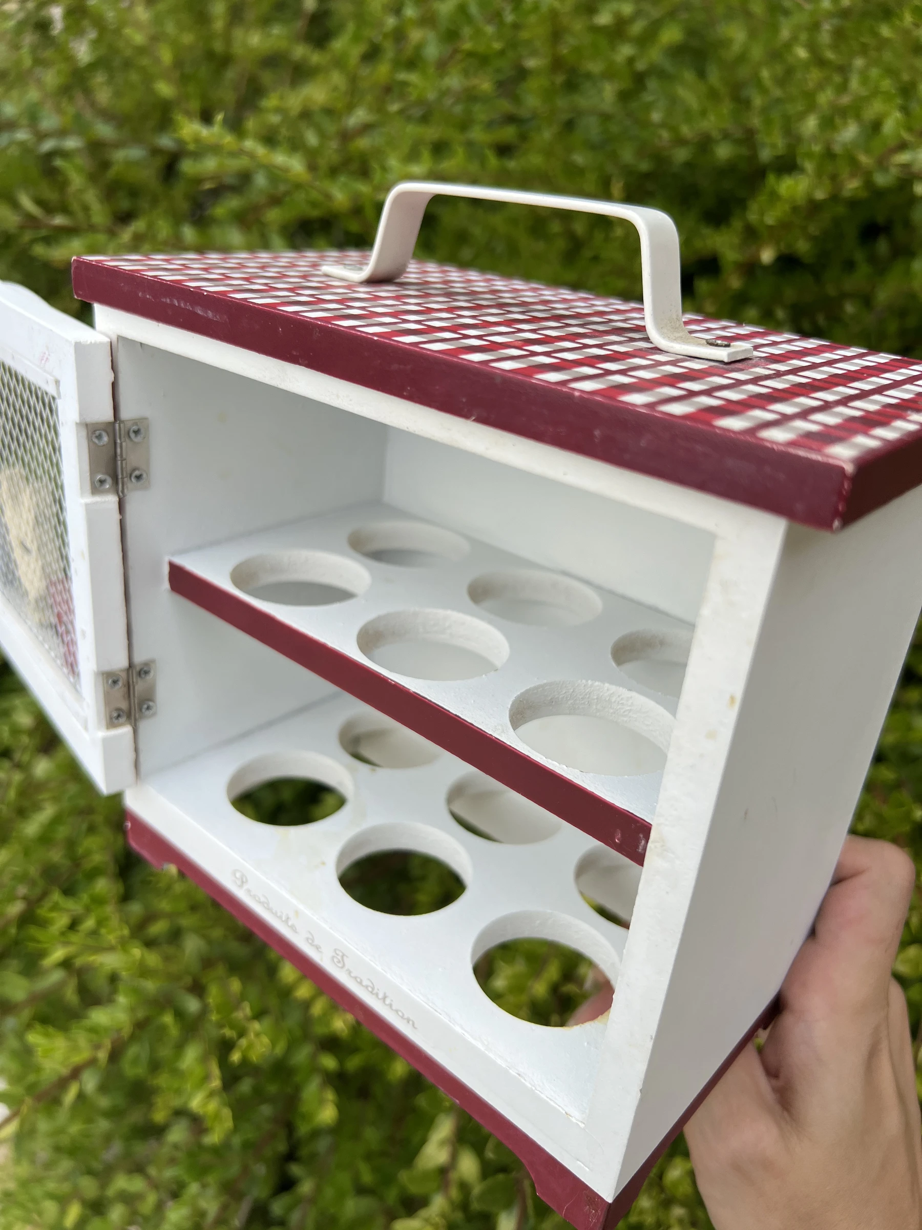 🥚 Houten eierdoos La Ferme du Moulin vintage landhuisdecoratie met magneetsluiting – photo 8